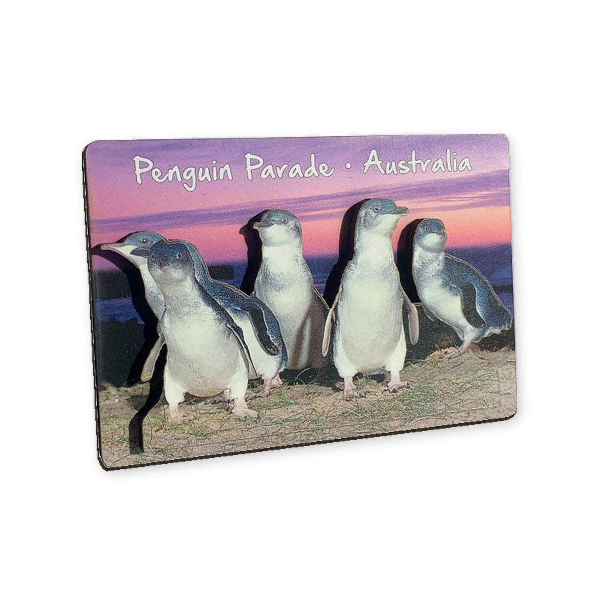 Purple Penguins - 3D Wooden Magnet