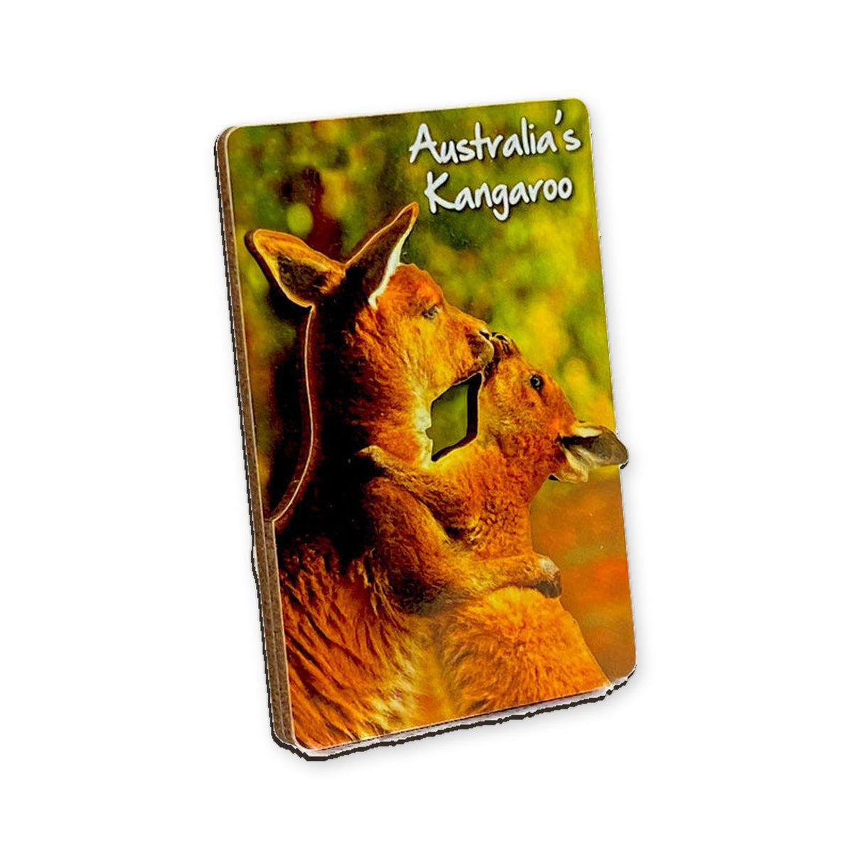 Kangaroo orange - 3D Wooden Magnet (s)