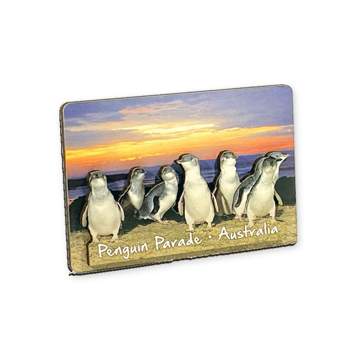 Penguins sunset - 3D Wooden Magnet (s)