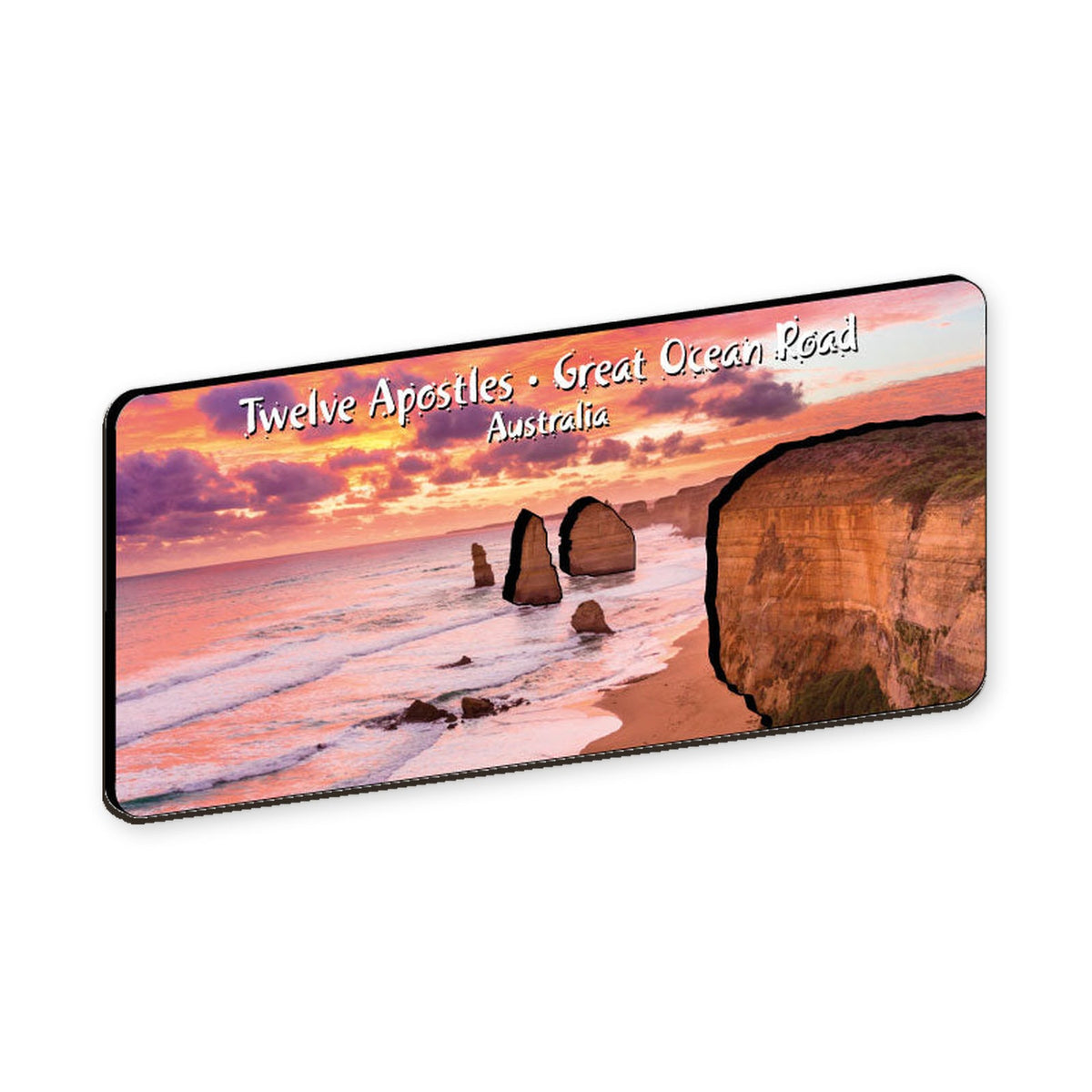 12 Apostles Pink Sunset - 3D Wooden Magnet (L)