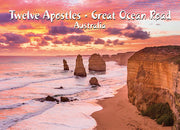 12 Apostles Pink Sunset - Metal Magnet