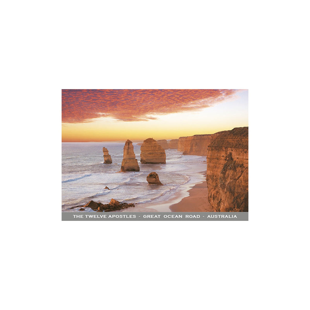 12 Apostles - Red Sunset - Continental Postcard
