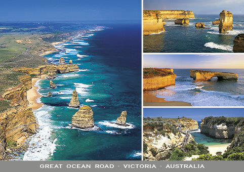 12 Apostles - 4 Scene - Continental Postcard