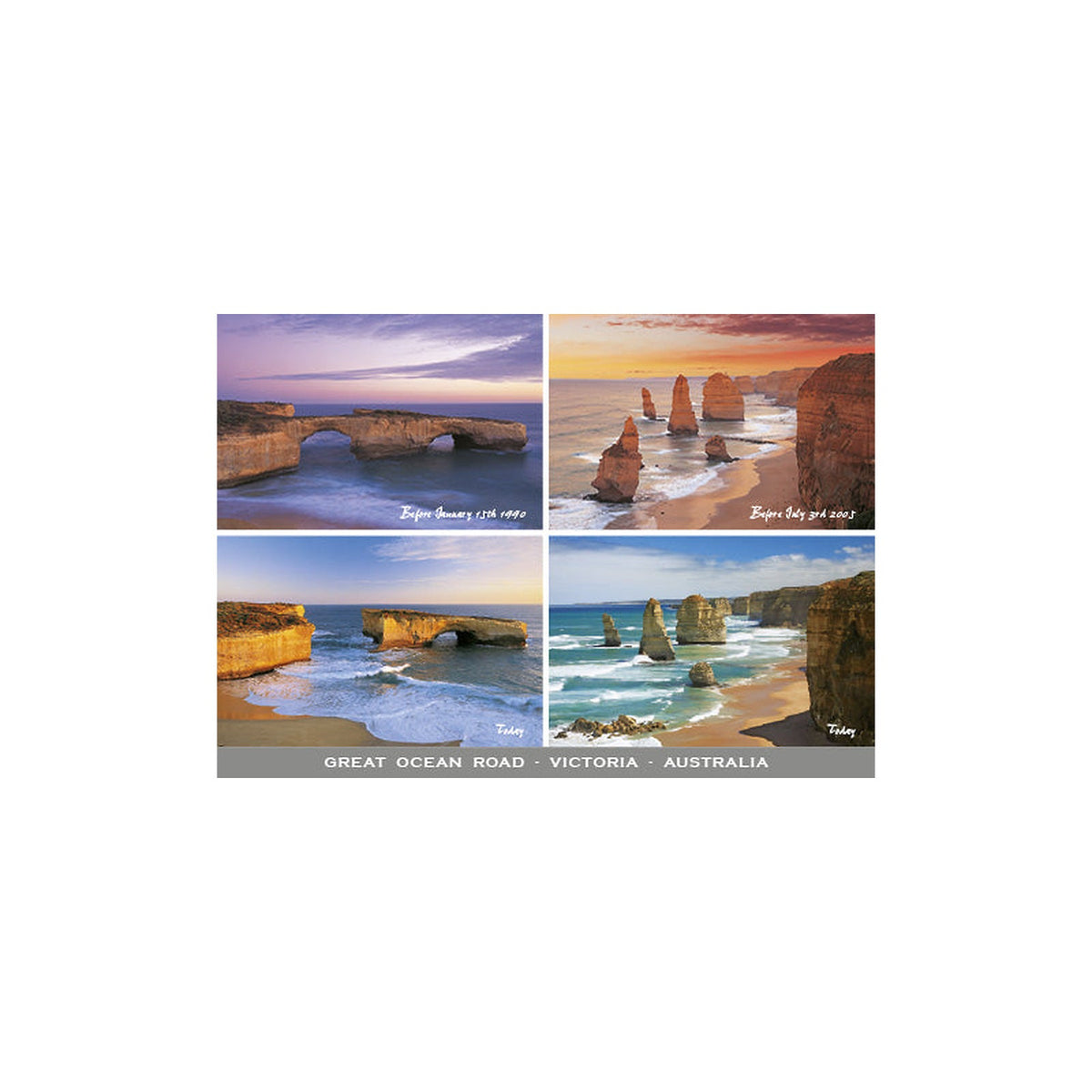 12 Apostles - Before & After - Continental Postcard