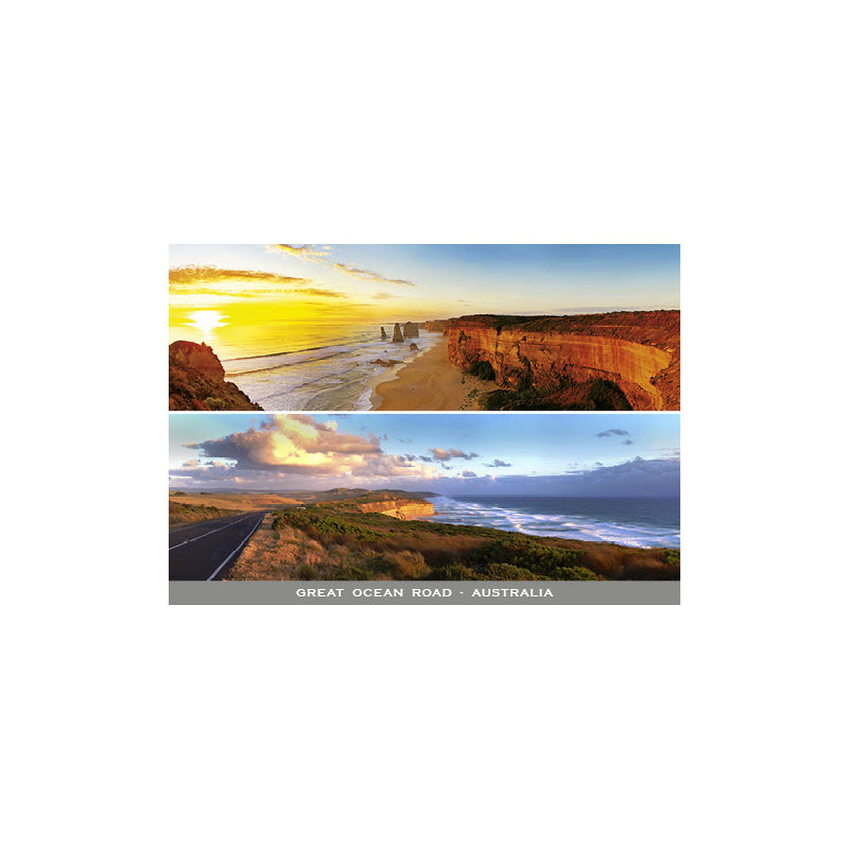 12 Apostles - 2 Scene Sunset - Continental Postcard
