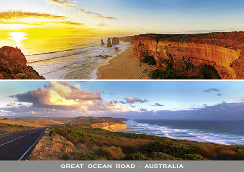12 Apostles - 2 Scene Sunset - Continental Postcard