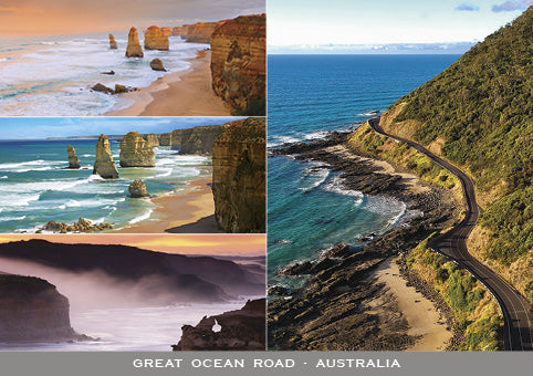 GOR - 4 Scene Coastline - Continental Postcard