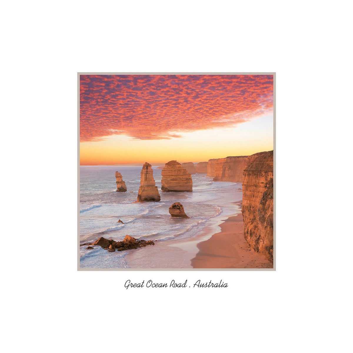 12 Apostles red sky - Square Framer Postcard