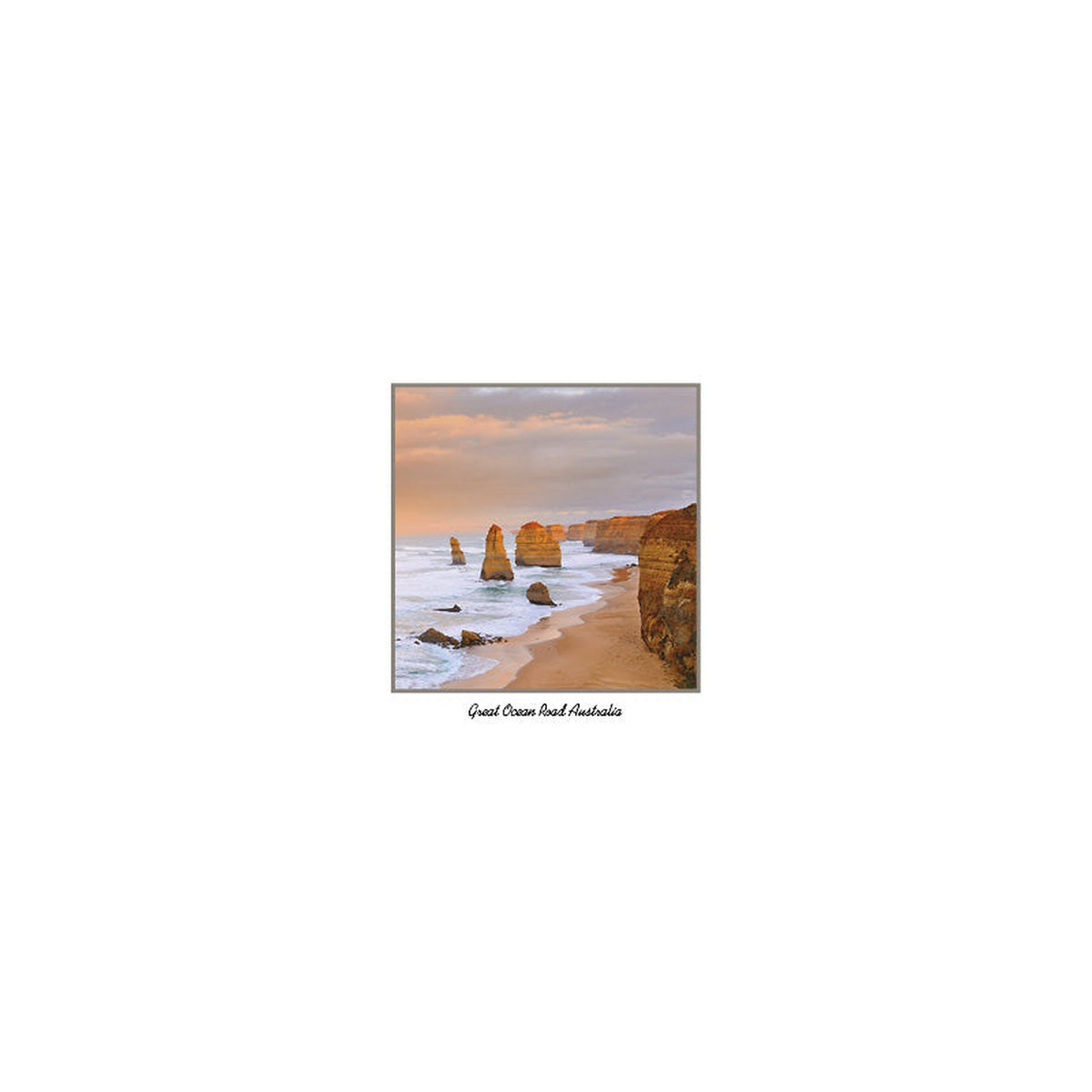 12 Apostles Yellow Sunset - Square Framer Postcard