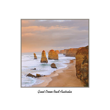 12 Apostles Yellow Sunset - Square Framer Postcard