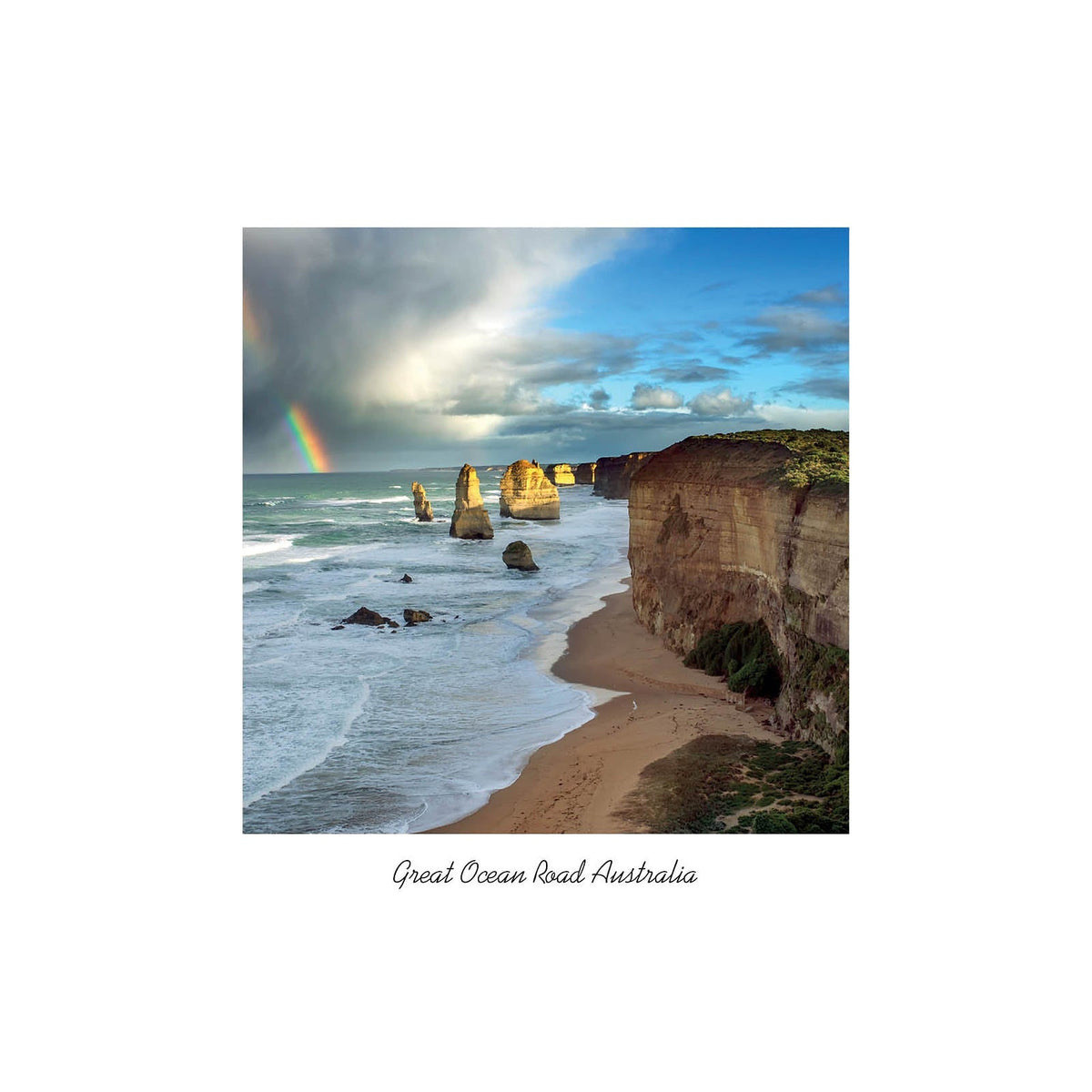 12 Apostles rainbow - Square Framer Postcard
