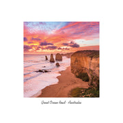 12 Apostles, Blue Red Sky - Square Framer Postcard