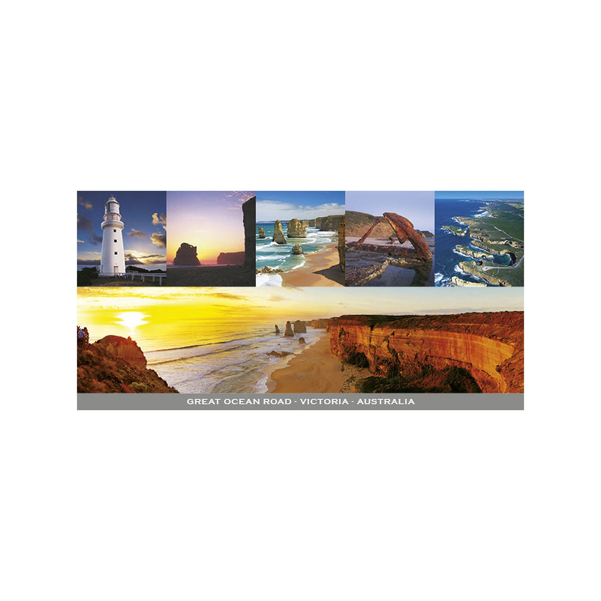 Great Ocean Road - 6 Scene - Panoramic Postcard