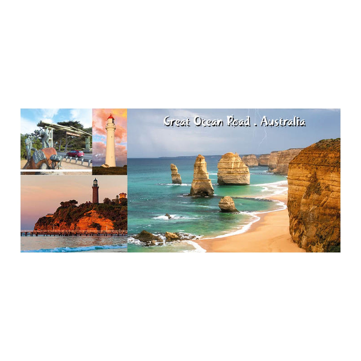 Great Ocean Road 4 Scene - Pano Metal Magnet