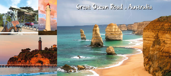 Great Ocean Road 4 Scene - Pano Metal Magnet
