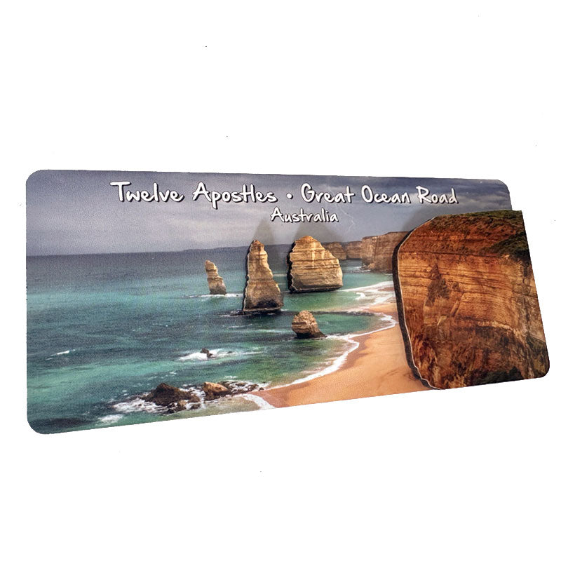 12 Apostles lightning/storm grey sky - 3D Wood (L)