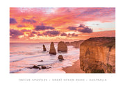 12 Apostles Pink Sunset - CF Postcard