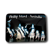 Penguins waters edge - Glass Magnet